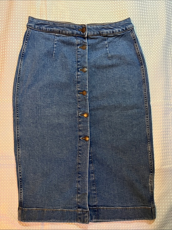 Joe Fresh Dresses & Skirts - Joe Fresh Blue Denim Button-Front Pencil Skirt